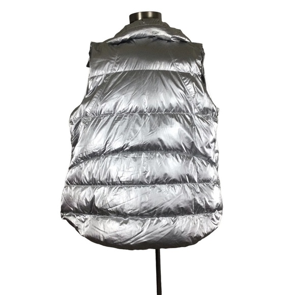 ATHLETA Plus Size Silver Metallic Downtown Vest Hi /Low Design Nwot Size 1X - Picture 10 of 14